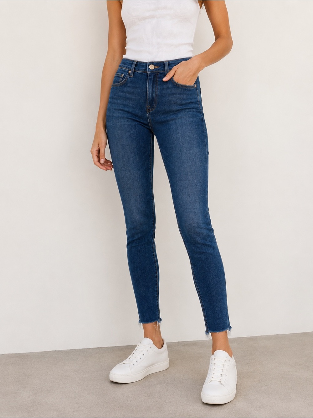Frame Denim Le Skinny de Jeanne High-Rise Stretch Jeans Blue Size 26